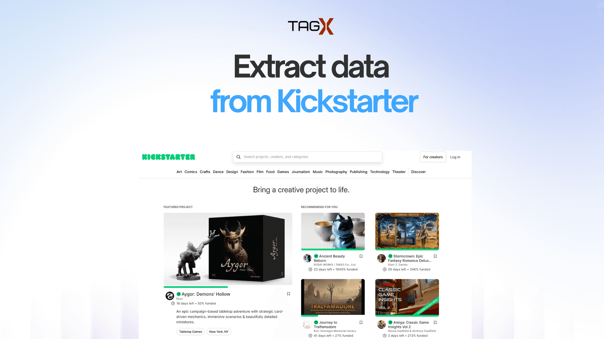 How to extract data from Kickstarter